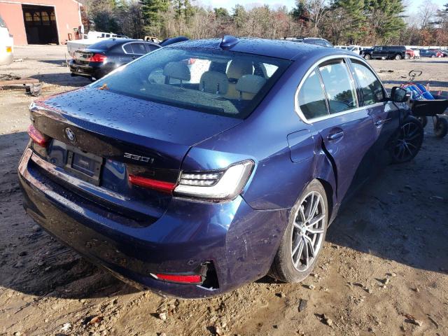 3MW5R7J06L8B14692 - 2020 BMW 330XI BLUE photo 4