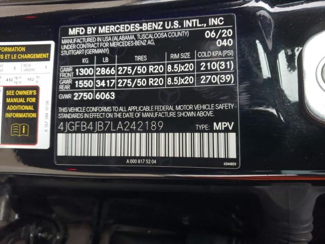 4JGFB4JB7LA242189 - 2020 MERCEDES-BENZ GLE 350 BLACK photo 13