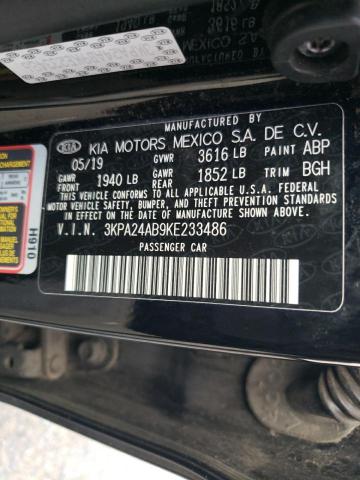 3KPA24AB9KE233486 - 2019 KIA RIO S BLACK photo 13