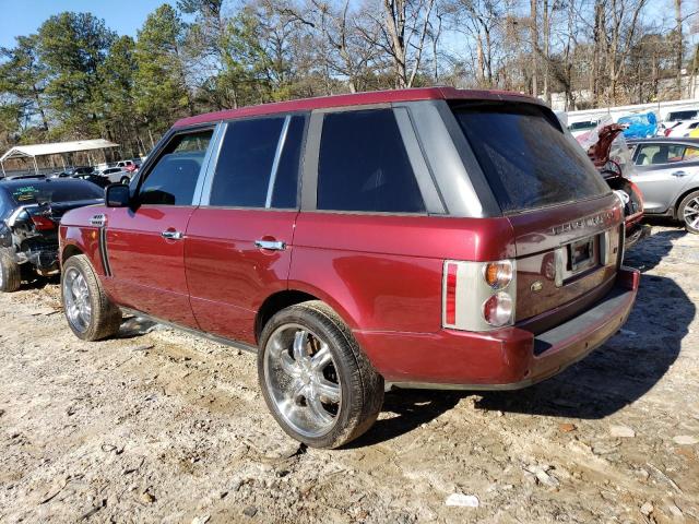 SALME114X5A190345 - 2005 LAND ROVER RANGE ROVE BURGUNDY photo 2