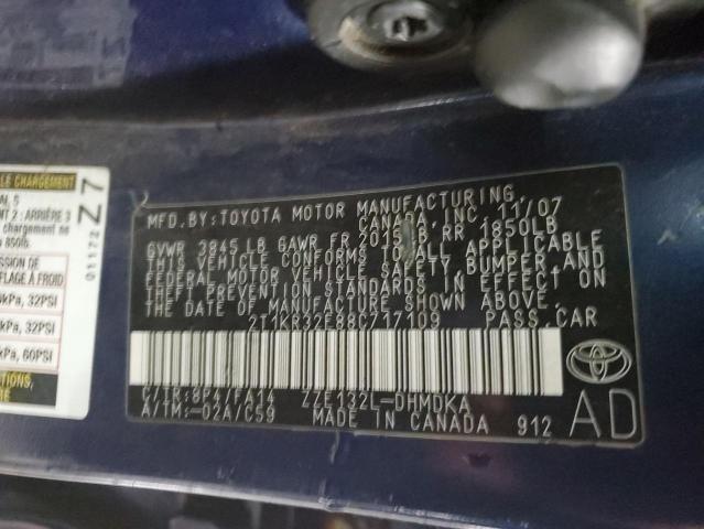2T1KR32E88C717109 - 2008 TOYOTA COROLLA MA BLUE photo 13
