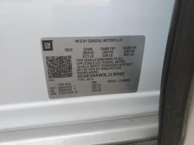 5GAEVAKW3LJ136962 - 2020 BUICK ENCLAVE ES 白色 照片 13