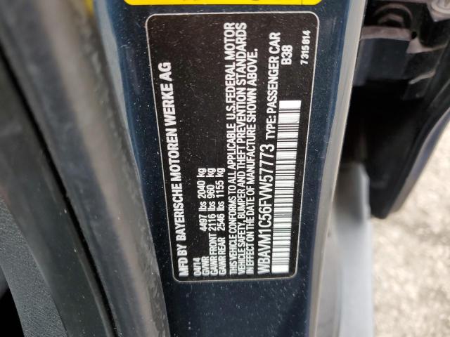 WBAVM1C56FVW57773 - 2015 BMW X1 SDRIVE2 BLUE photo 13