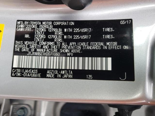 JTJYARBZ1H2071060 - 2017 LEXUS NX 200T BA SILVER photo 12