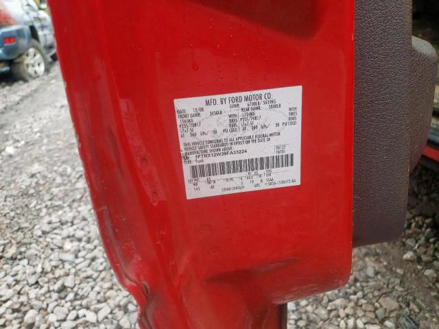 1FTRX12W39FA33224 - 2009 FORD F150 SUPER RED photo 10