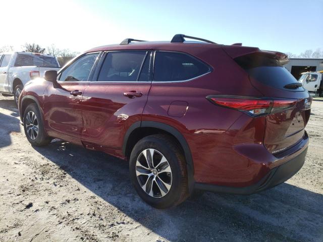 5TDGZRBH9NS211598 - 2022 TOYOTA HIGHLANDER BURGUNDY photo 2