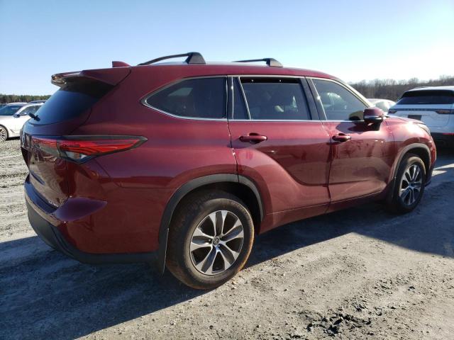 5TDGZRBH9NS211598 - 2022 TOYOTA HIGHLANDER BURGUNDY photo 3