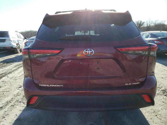 5TDGZRBH9NS211598 - 2022 TOYOTA HIGHLANDER BURGUNDY photo 6