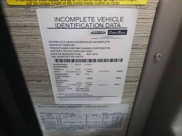 4UZACHDT7HCJA6753 - 2017 FREIGHTLINER CHASSIS XC ორფეროვანი ფოტო 10