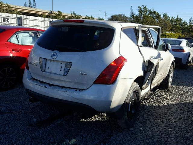 JN8AZ08T77W532446 - 2007 NISSAN MURANO SL WHITE photo 4