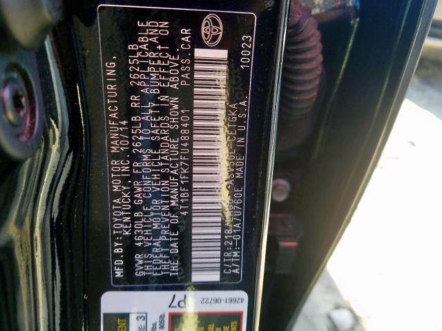 4T1BF1FK7FU488401 - 2015 TOYOTA CAMRY LE  photo 10