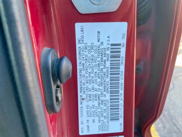 5TELU42N26Z292728 - 2006 TOYOTA TACOMA DOUBLE CAB  照片 9