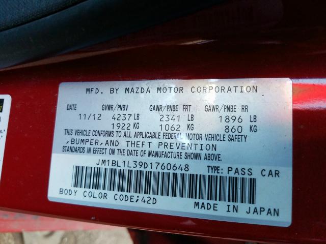 JM1BL1L39D1760648 - 2013 MAZDA SPEED 3  photo 10