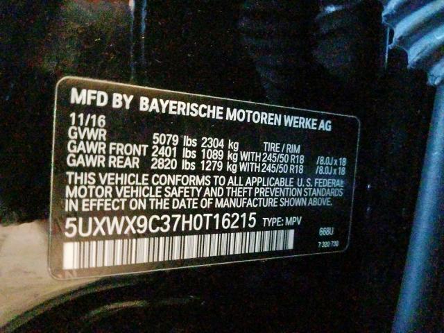 5UXWX9C37H0T16215 - 2017 BMW X3 XDRIVE28I  photo 10