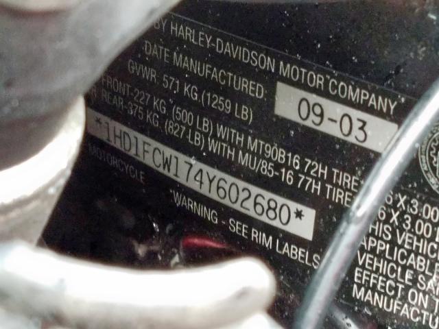 1HD1FCW174Y602680 - 2004 HARLEY-DAVIDSON FLHTCUI  photo 10