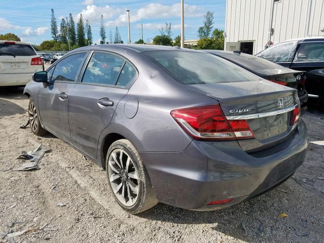 19XFB2F98FE063563 - 2015 HONDA CIVIC EXL GRAY photo 3