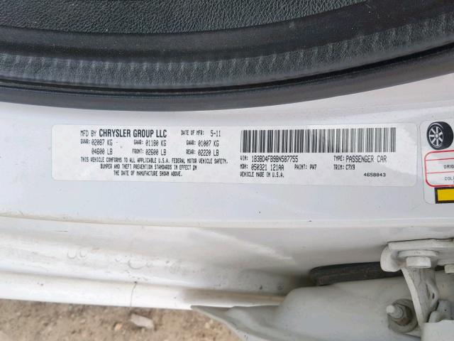 1B3BD4FB9BN587755 - 2011 DODGE AVENGER EXPRESS  照片 10