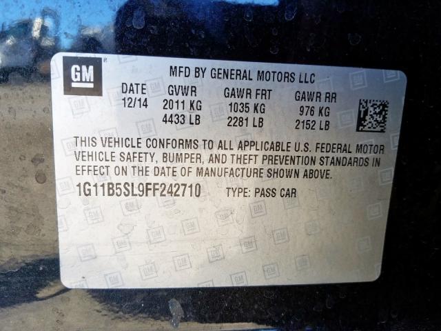 1G11B5SL9FF242710 - 2015 CHEVROLET MALIBU LS  photo 10