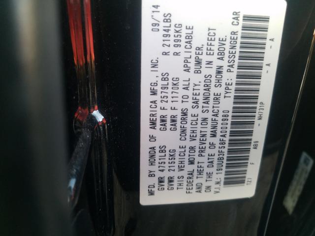 19UUB3F58FA000980 - 2015 ACURA TLX TECH  photo 10