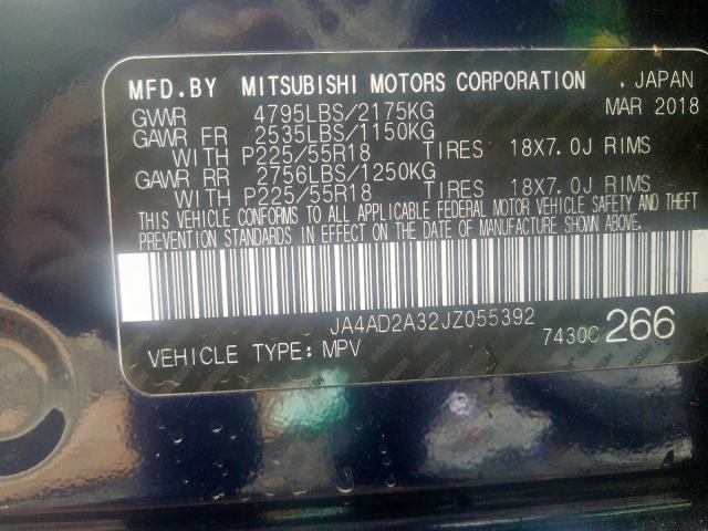 JA4AD2A32JZ055392 - 2018 MITSUBISHI OUTLANDER ES  photo 10