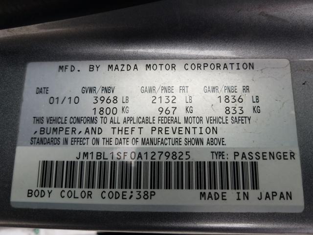 JM1BL1SF0A1279825 - 2010 MAZDA 3 I  photo 10