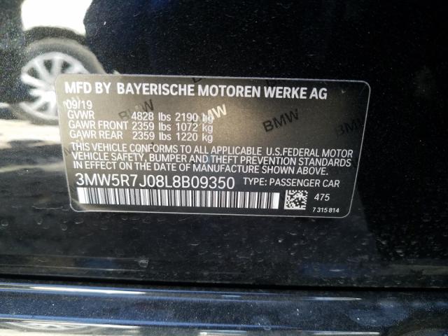 3MW5R7J08L8B09350 - 2020 BMW 330XI  фото 10