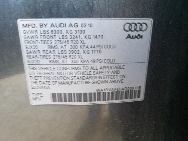 WA1DVAFE5AD006795 - 2010 AUDI Q7 PRESTIGE  照片 10