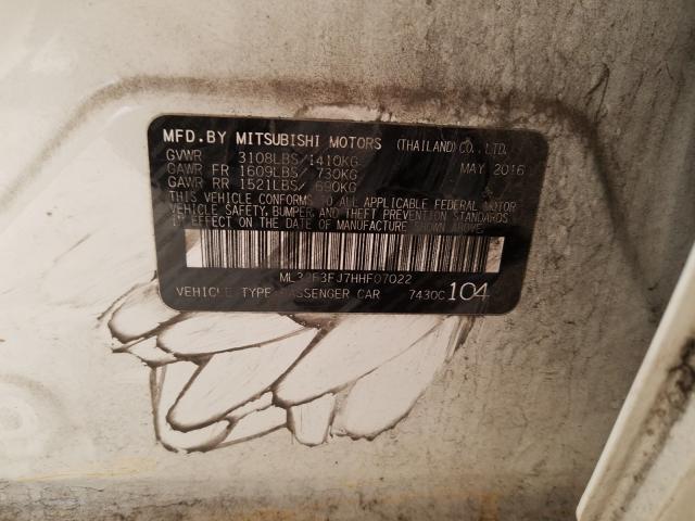 ML32F3FJ7HHF07022 - 2017 MITSUBISHI MIRAGE G4 ES  照片 10