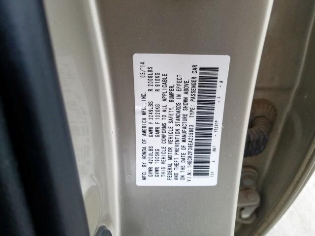 1HGCR2F38EA235863 - 2014 HONDA ACCORD LX  photo 10