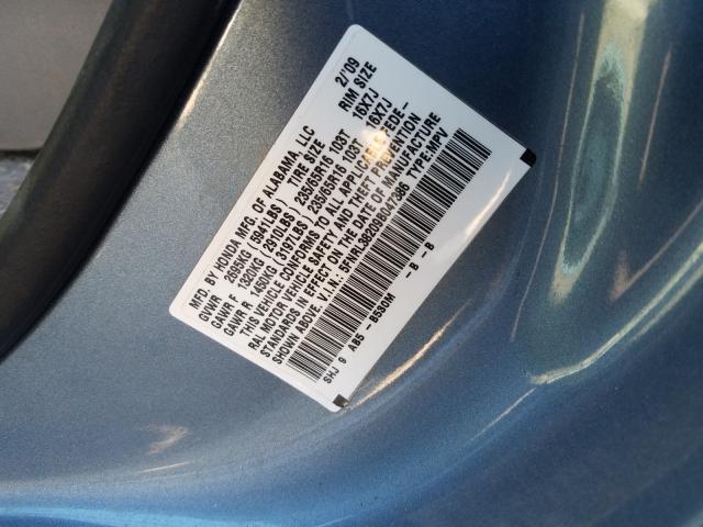 5FNRL38209B047386 - 2009 HONDA ODYSSEY LX  photo 10