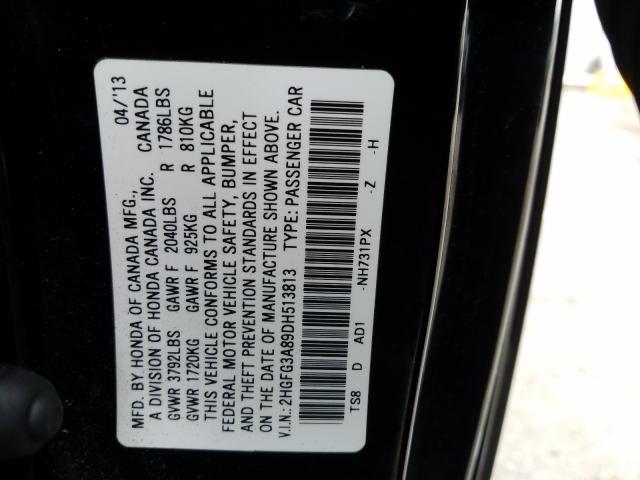 2HGFG3A89DH513813 - 2013 HONDA CIVIC EX  photo 10