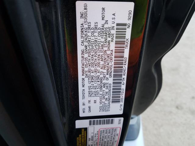 5TEUU42N85Z090169 - 2005 TOYOTA TACOMA ACCESS CAB  ფოტო 10