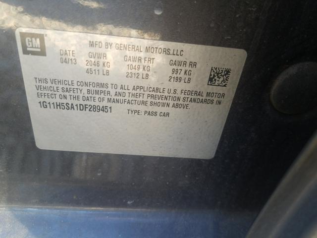 1G11H5SA1DF289451 - 2013 CHEVROLET MALIBU LTZ  ფოტო 10