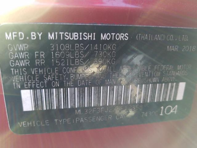 ML32F3FJ2JHF12358 - 2018 MITSUBISHI MIRAGE G4 ES  фото 10