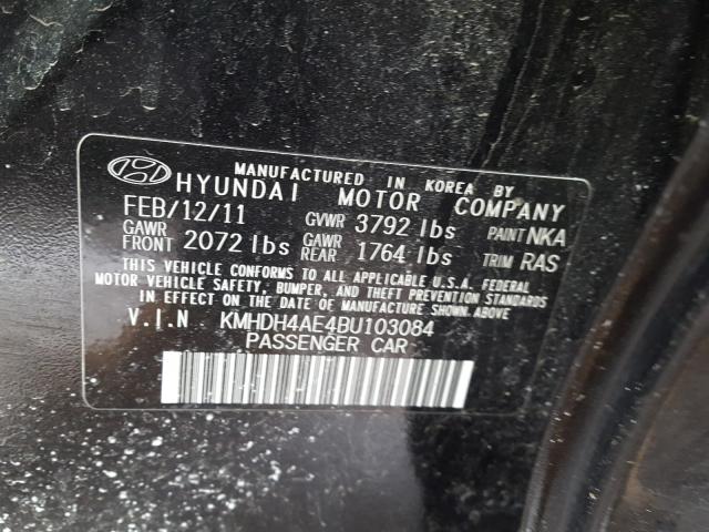 KMHDH4AE4BU103084 - 2011 HYUNDAI ELANTRA GLS  photo 10