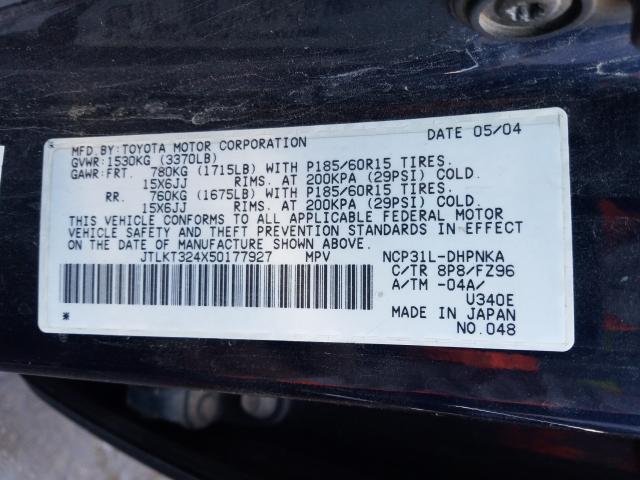 JTLKT324X50177927 - 2005 TOYOTA SCION XB  照片 10