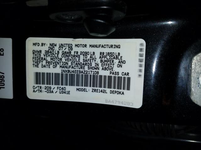 1NXBU4EE9AZ217108 - 2010 TOYOTA COROLLA BASE  照片 10