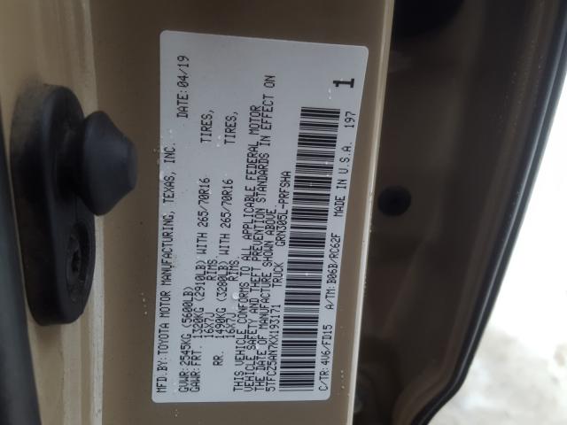 5TFCZ5AN7KX193171 - 2019 TOYOTA TACOMA DOUBLE CAB  照片 10