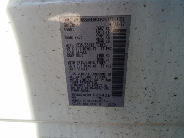 5N1AR2MM5DC620426 - 2013 NISSAN PATHFINDER S  photo 10