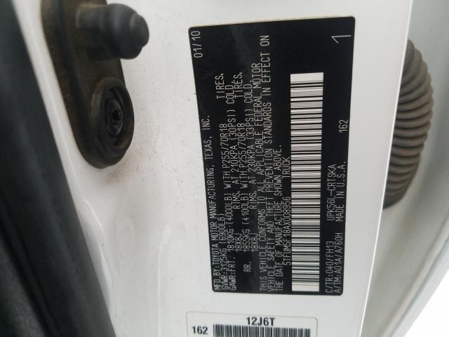 5TFUM5F18AX008956 - 2010 TOYOTA TUNDRA DOUBLE CAB SR5  photo 10