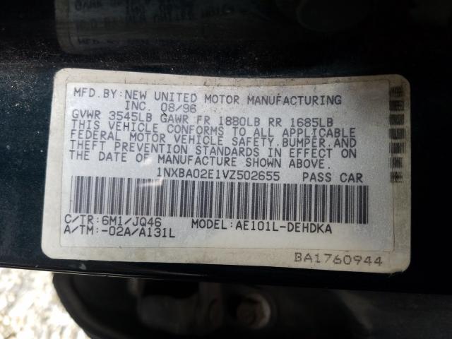 1NXBA02E1VZ502655 - 1997 TOYOTA COROLLA BASE  照片 10