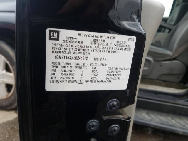 1GNET16SX36241312 - 2003 CHEVROLET TRAILBLAZER EXT  photo 10