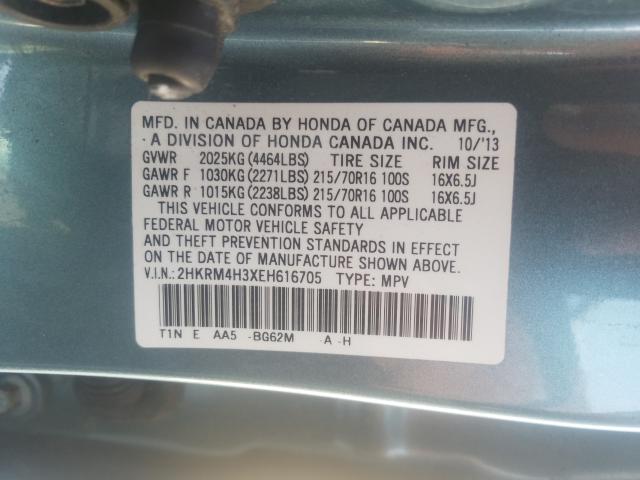 2HKRM4H3XEH616705 - 2014 HONDA CR-V LX  photo 10