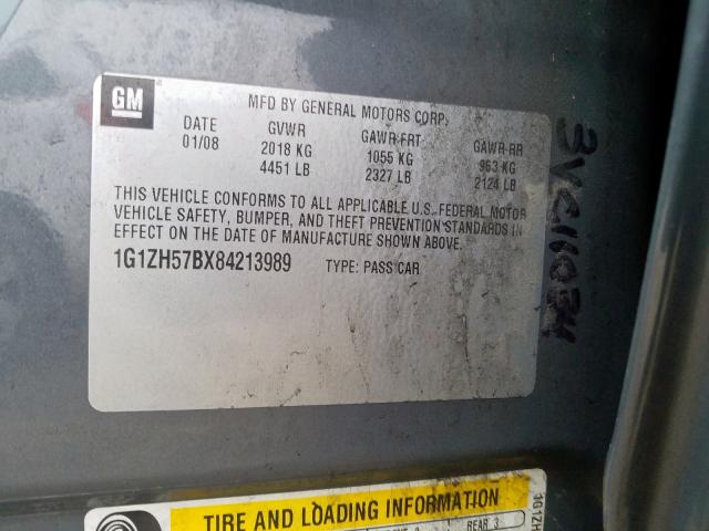 1G1ZH57BX84213989 - 2008 CHEVROLET MALIBU 1LT  照片 10