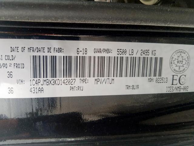 1C4PJMBX3KD142027 - 2019 JEEP CHEROKEE TRAILHAWK  photo 10