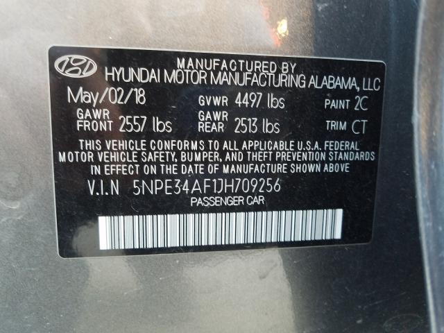 5NPE34AF1JH709256 - 2018 HYUNDAI SONATA SPORT  Foto 10