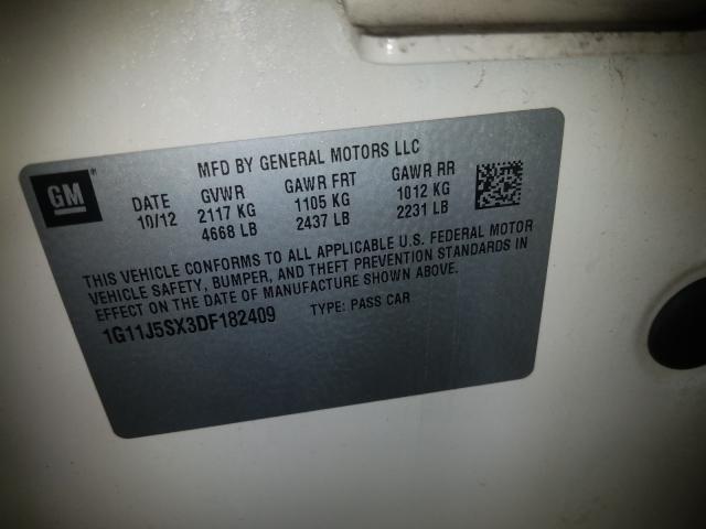 1G11J5SX3DF182409 - 2013 CHEVROLET MALIBU LTZ  ფოტო 10