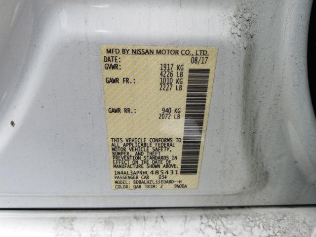 1N4AL3AP4HC485431 - 2017 NISSAN ALTIMA 2.5  photo 10