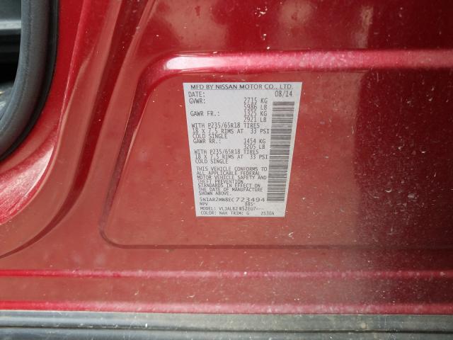 5N1AR2MN8EC723494 - 2014 NISSAN PATHFINDER S  照片 10