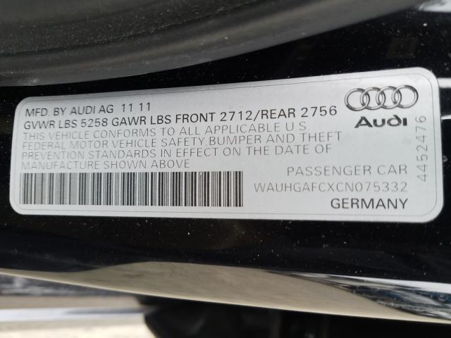 WAUHGAFCXCN075332 - 2012 AUDI A6 PRESTIGE  ფოტო 10